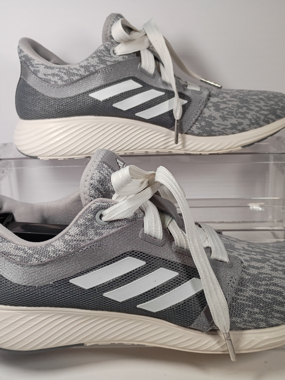 Adidas Edge Lux 3 W Mesh Lace-Up Low Top Running Sneakers Gray/White BB8051 sz8